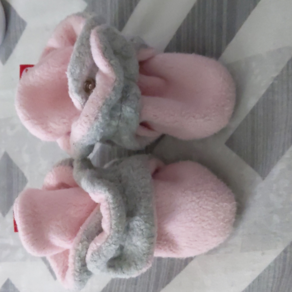 Pink & gray fleece Zutano Booties